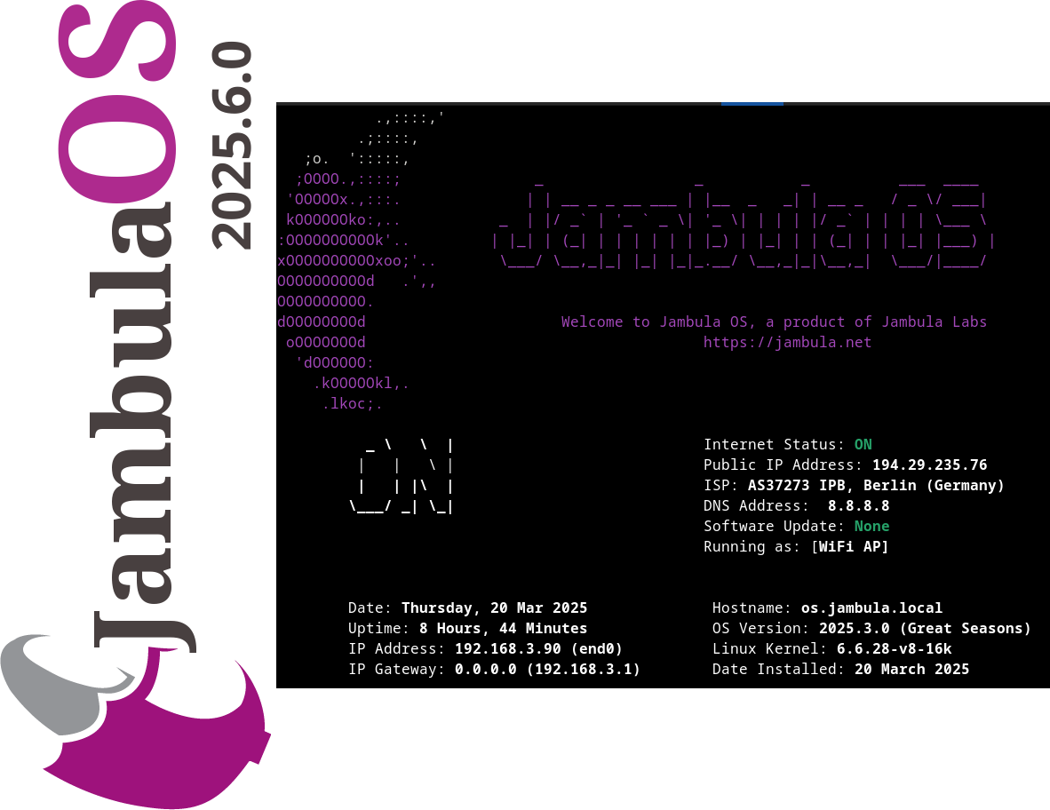 Jambula OS Linux Version 2025.6.0